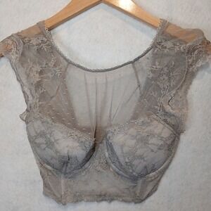 Victoria's Secret Bra Dream Angels Lined Swiss Dot Size 32DD Fairy Whimsigoth